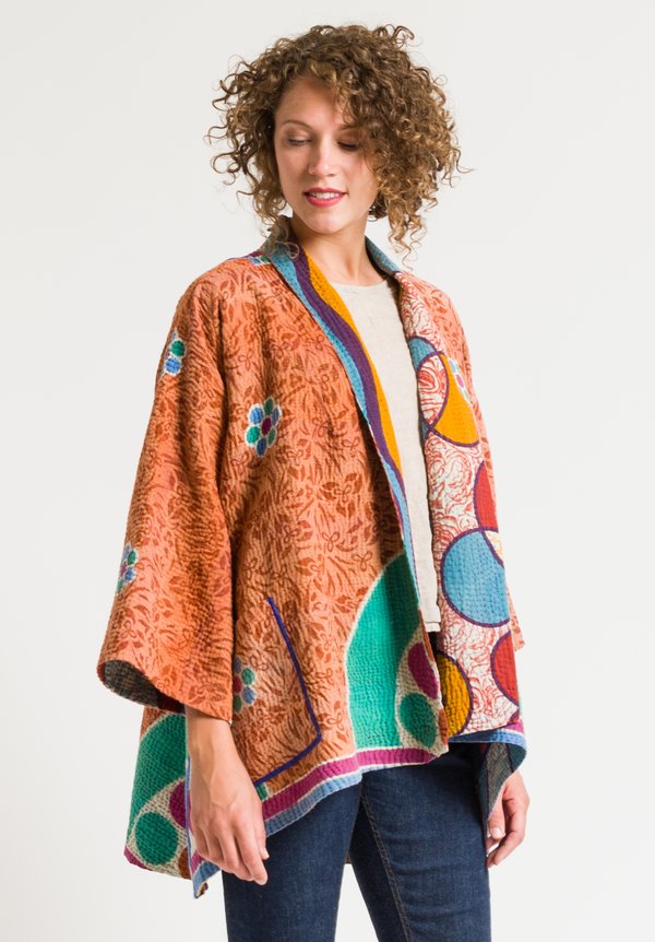 Mieko Mintz 4-Layer Kimono Jacket in Marigold/ Peach | Santa Fe Dry ...