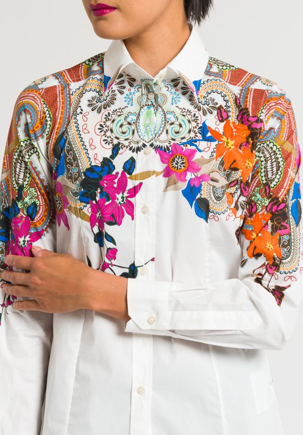 Etro Floral Print Shirt in White
