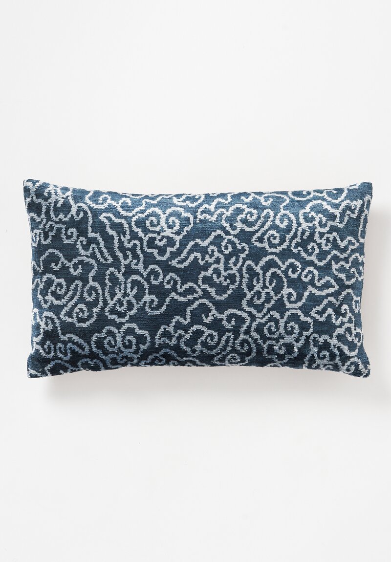 Tibet Home Hand Knotted & Woven Lumbar Pillow in Tinpa Blue