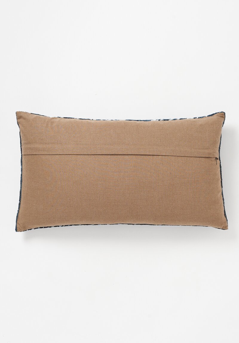 Tibet Home Hand Knotted & Woven Lumbar Pillow in Tinpa Blue