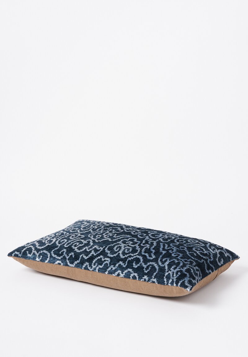 Tibet Home Hand Knotted & Woven Lumbar Pillow in Tinpa Blue