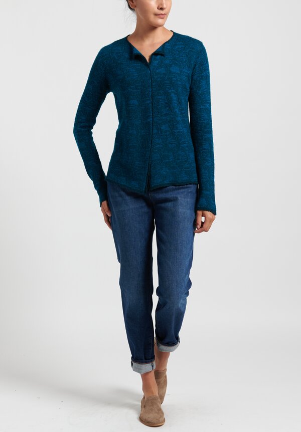 Lainey Cashmere Lightweight Semi-Fitted Cardigan in Fairisle	