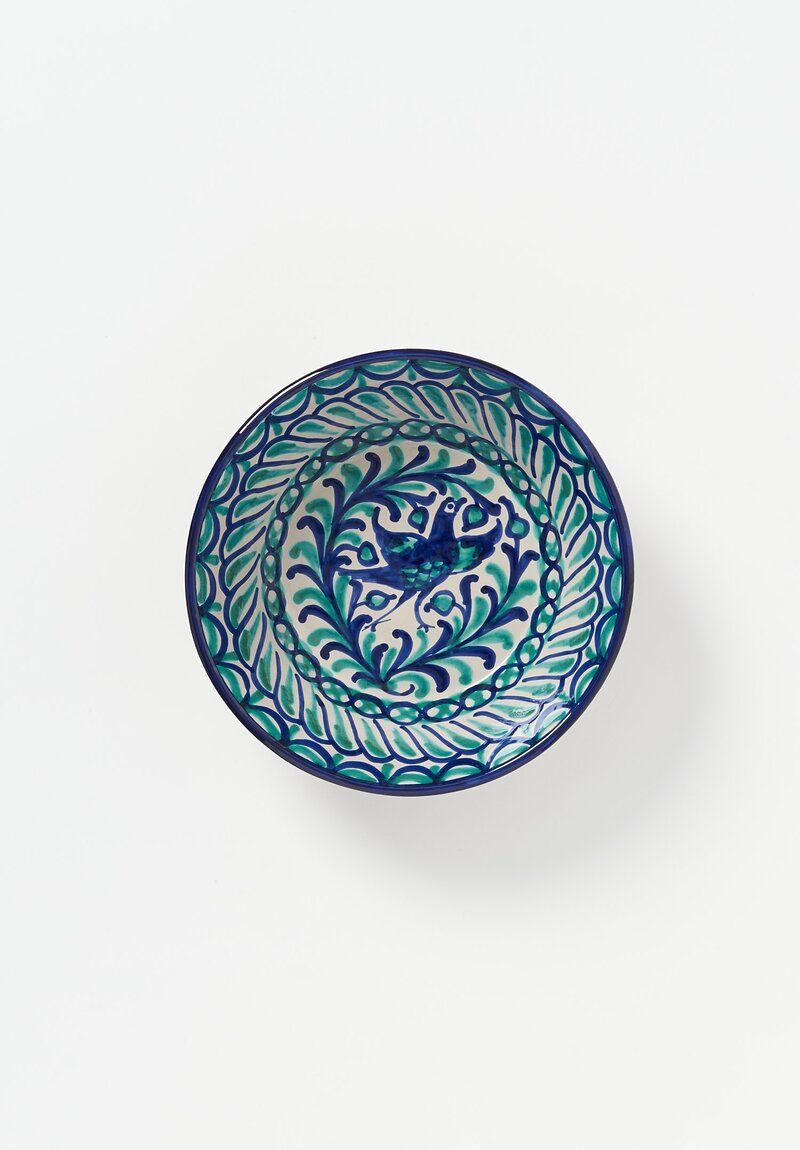 Casa Lopez Small Iberian Ceramic Salad Bowl in Blue Green	