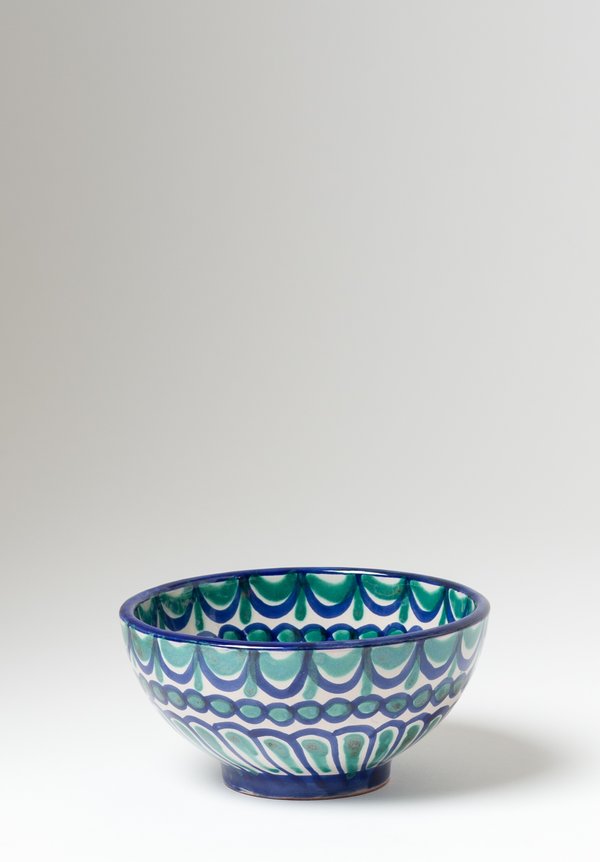 Casa Lopez Hand Painted Cereal Bowl Green/ Blue	