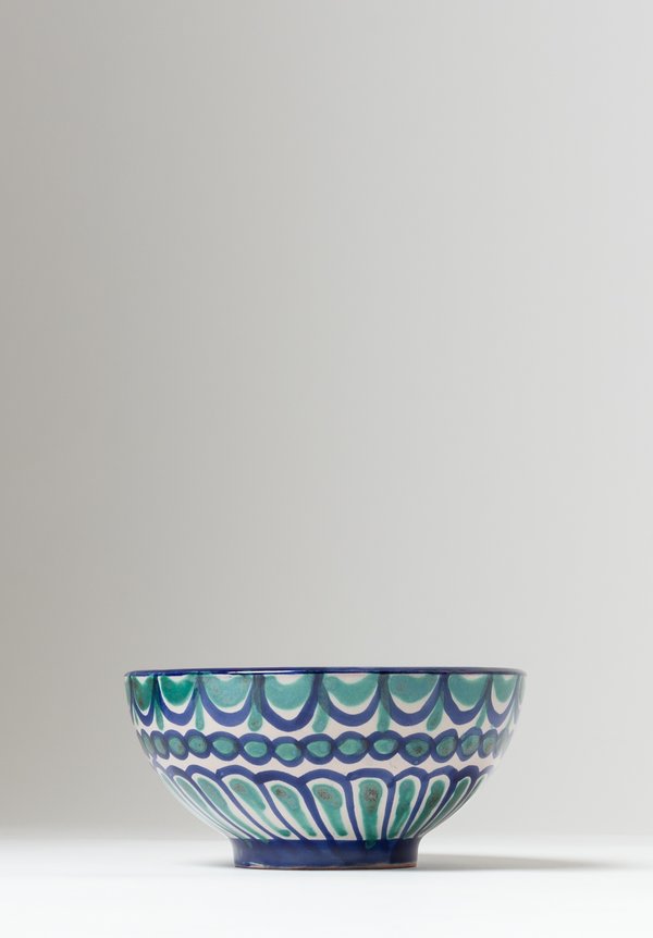 Casa Lopez Hand Painted Cereal Bowl Green/ Blue	