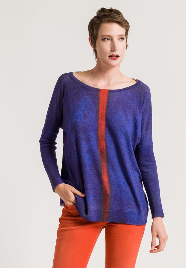 Printed Artworks Printed Sweater in Red Stripe/ Blue	