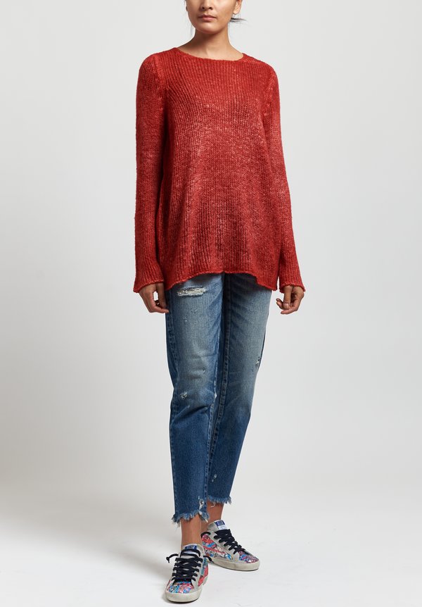 Avant Toi Loose Knit Sweater in Coral	