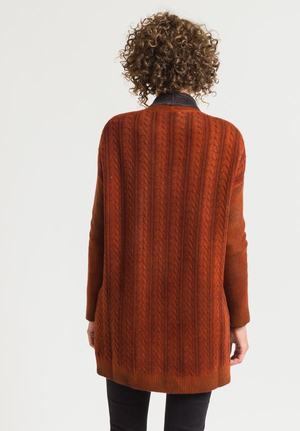 Avant Toi Cable Knit Cardigan in Equator	