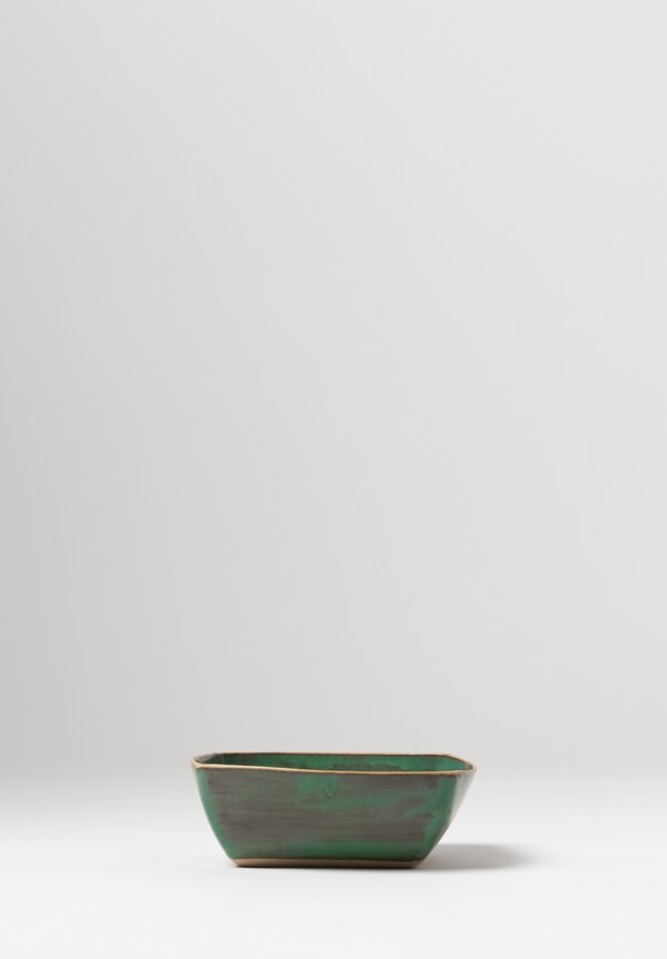 Laurie Goldstein Ceramic Square Bowls in Green		