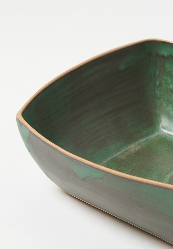 Laurie Goldstein Ceramic Square Bowls in Green	