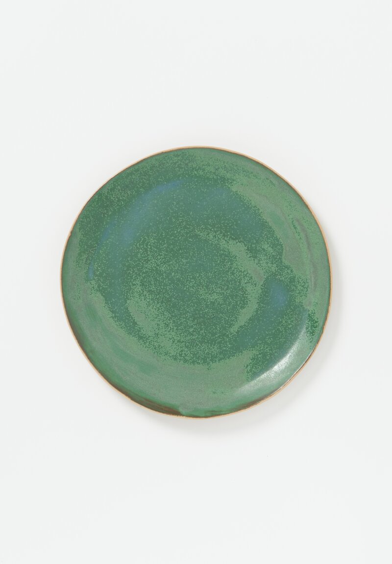 Laurie Goldstein Large Ceramic Dinner Plate in Green	
