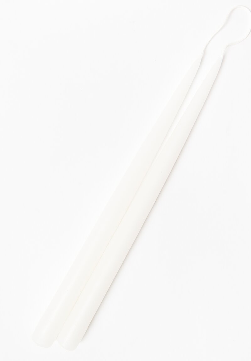 Hand Dipped Long Taper Candles in White