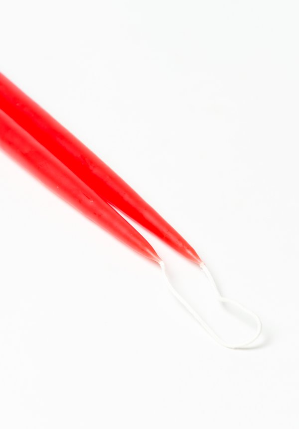 Hand Dipped Long Taper Candles in Poppy