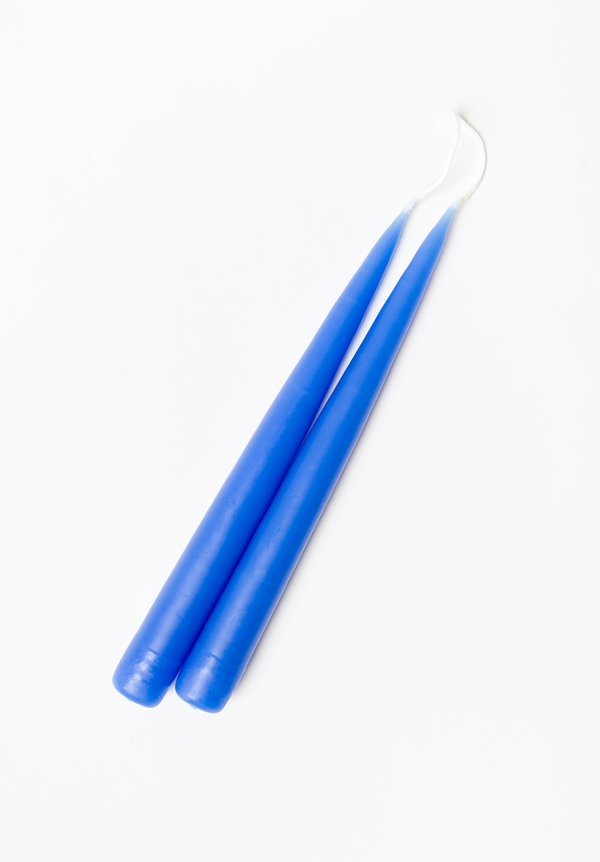Hand Dipped Short Taper Candles in Mediterranean Blue