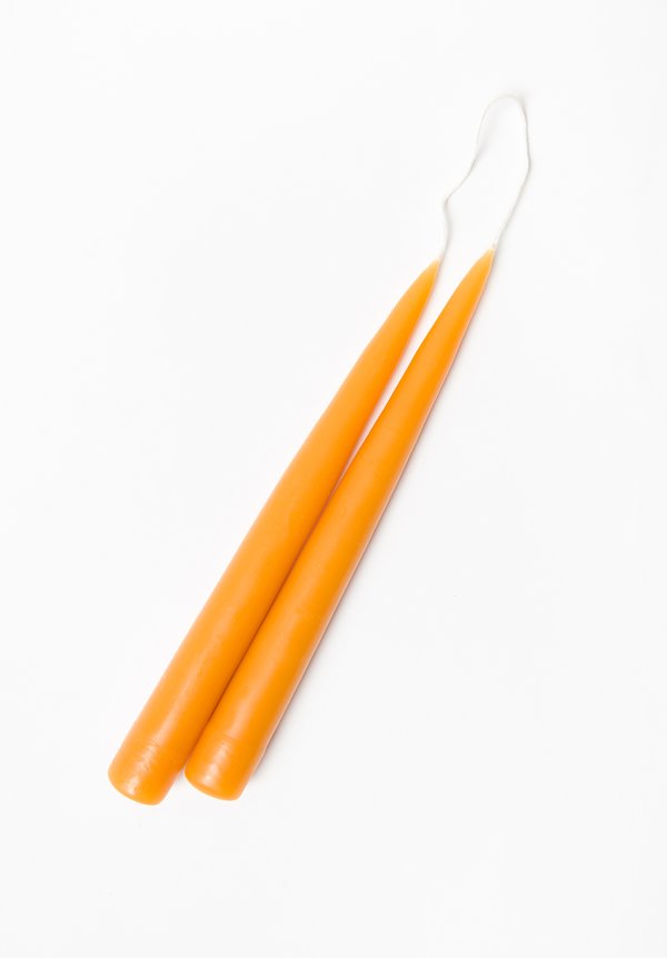 Hand Dipped Short Taper Candles in Pumpkin