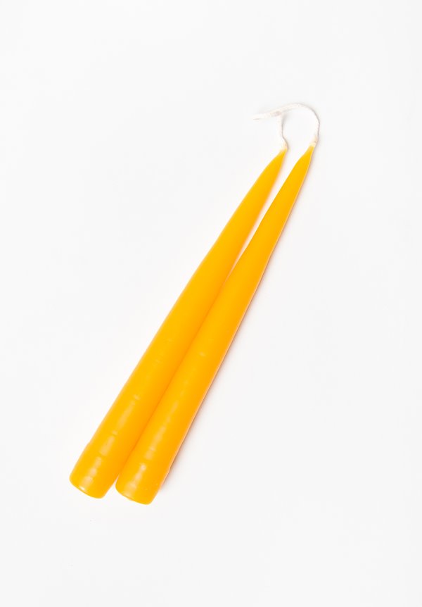 Hand Dipped Short Taper Candles in Sunflower