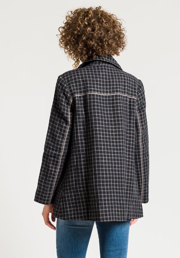 Péro Stripe & Checker Print Jacket in Grey	