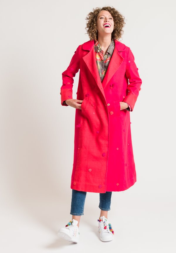 Péro Double Breasted Coat in Pink	