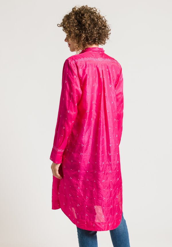 Péro Long Shibori Dyed Shirt in Pink