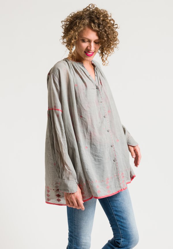 Péro Oversized Button-Down Shirt in Grey | Santa Fe Dry Goods ...