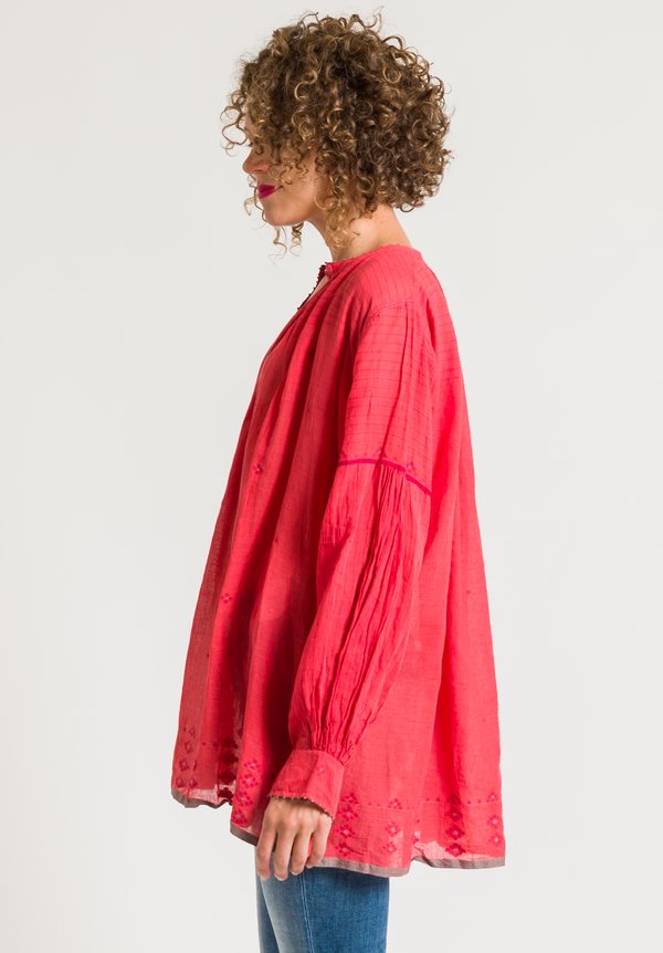 Péro Oversized Button-Down Shirt in Coral	
