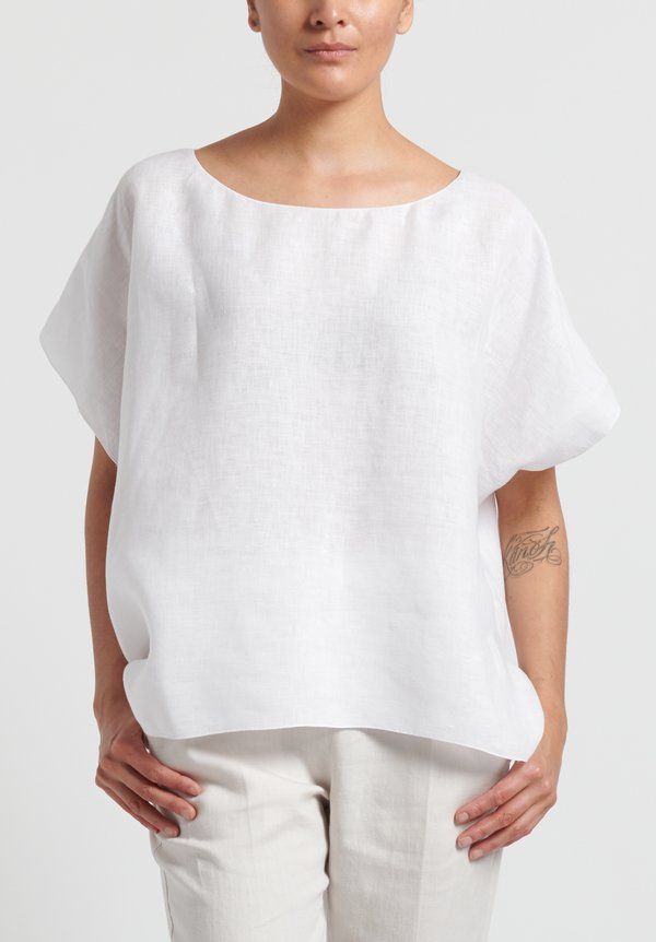 Shi Cotton Oversize Short Sleeve Top in White
