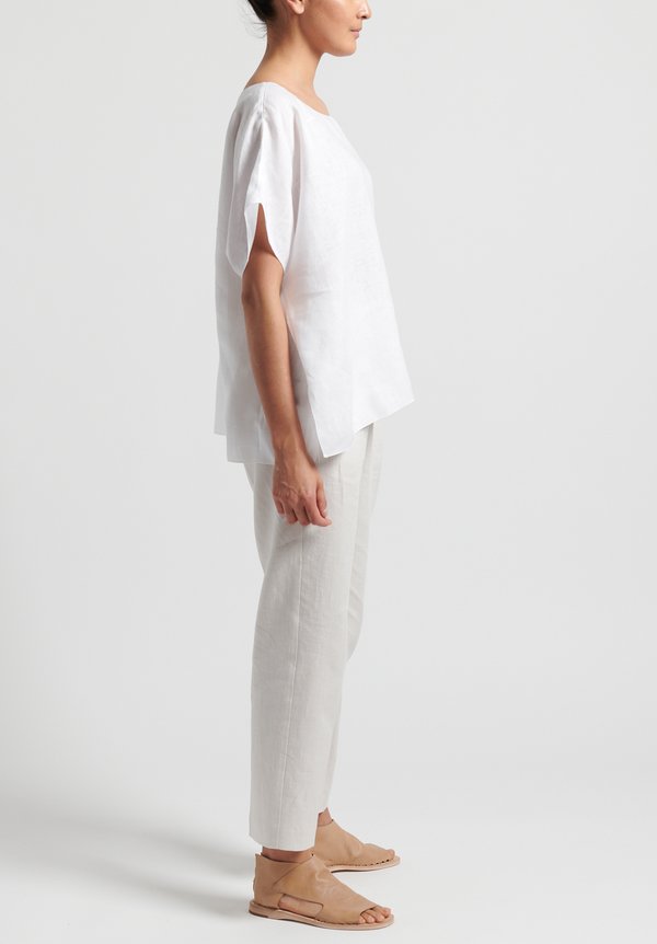 Shi Cotton Oversize Short Sleeve Top in White