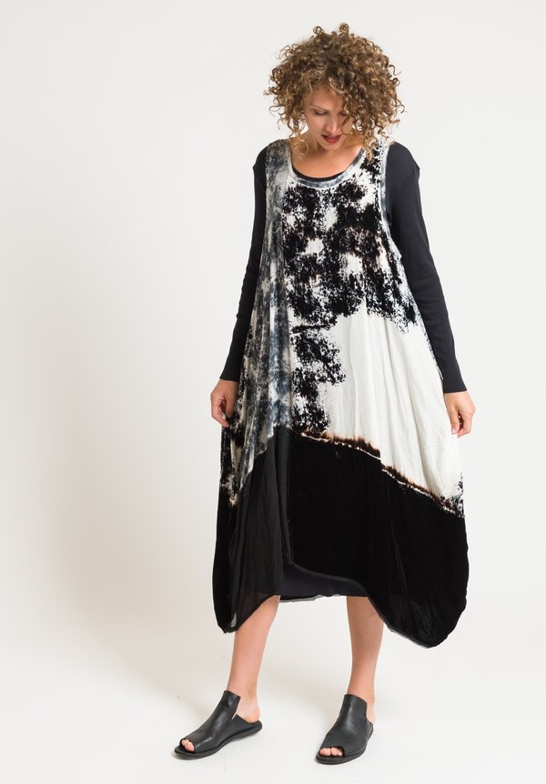 Gilda Midani Layered Mix Dress in Black Dust	