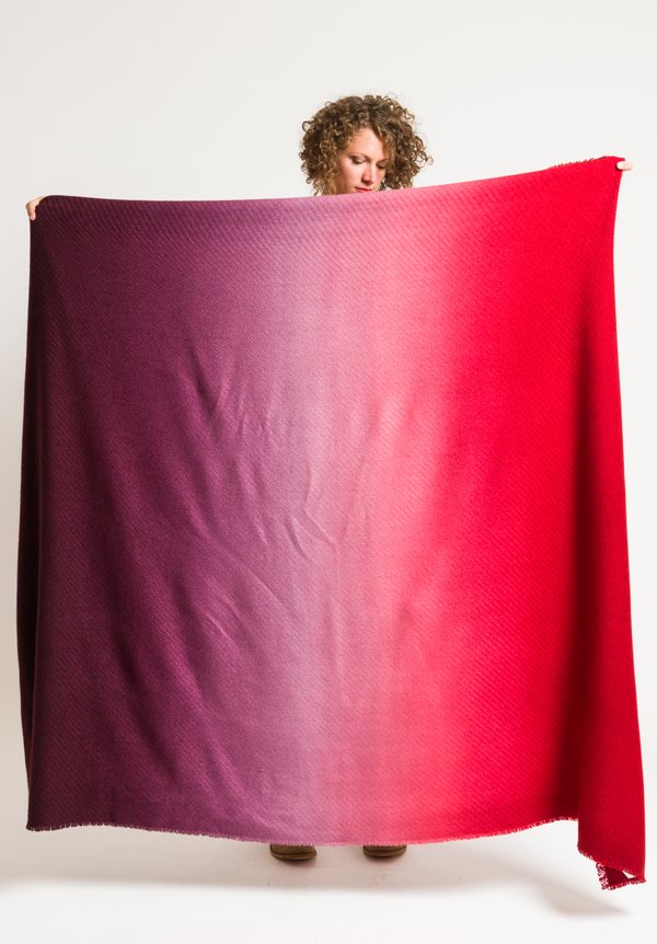 Alonpi Soleil Degrade Shawl in Red/ Purple	