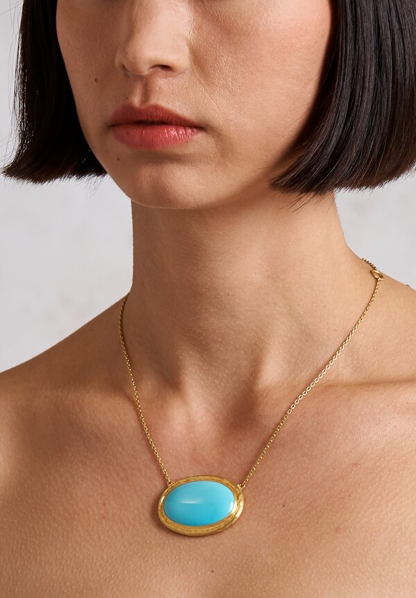 Lika Behar Sleeping Beauty Turquoise Pendant Necklace