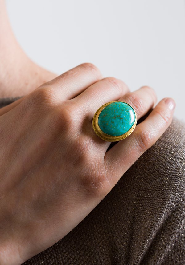 Greig Porter 22K, Oval Kingman Turquoise Ring
