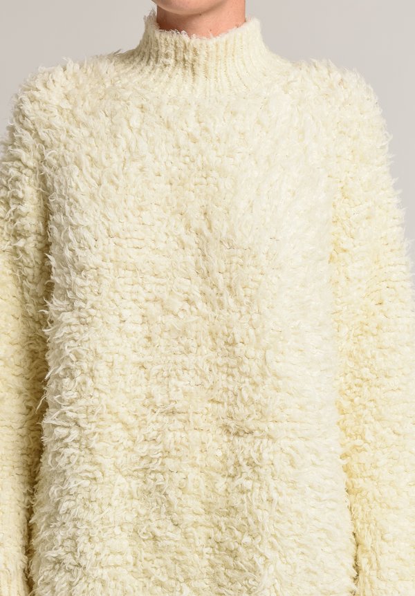 Marni Faux Fur Turtleneck Sweater in Snow White | Santa Fe Dry Goods ...