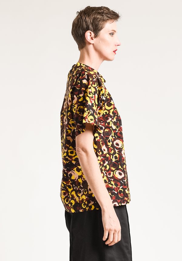 Marni Printed Crew Neck Top in Clay	