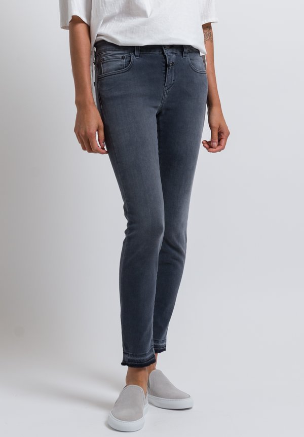 Closed Baker Cropped Distressed Hem Jeans in Charcoal
