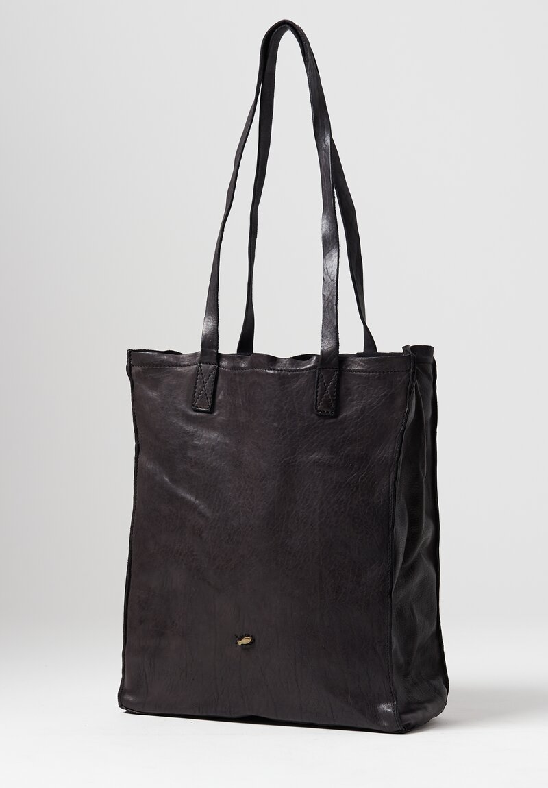 Campomaggi Leather Shopping Tote in Black	