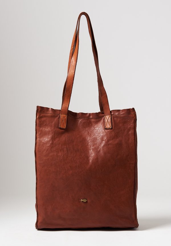 Campomaggi Leather Shopping Tote in Cognac Brown | Santa Fe Dry Goods ...