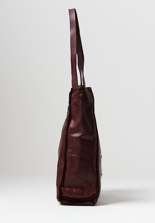 Campomaggi Leather Shopping Tote in Burgundy	