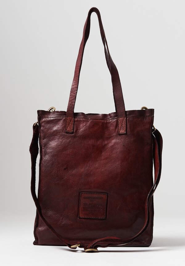 Campomaggi Leather Shopping Tote in Burgundy	