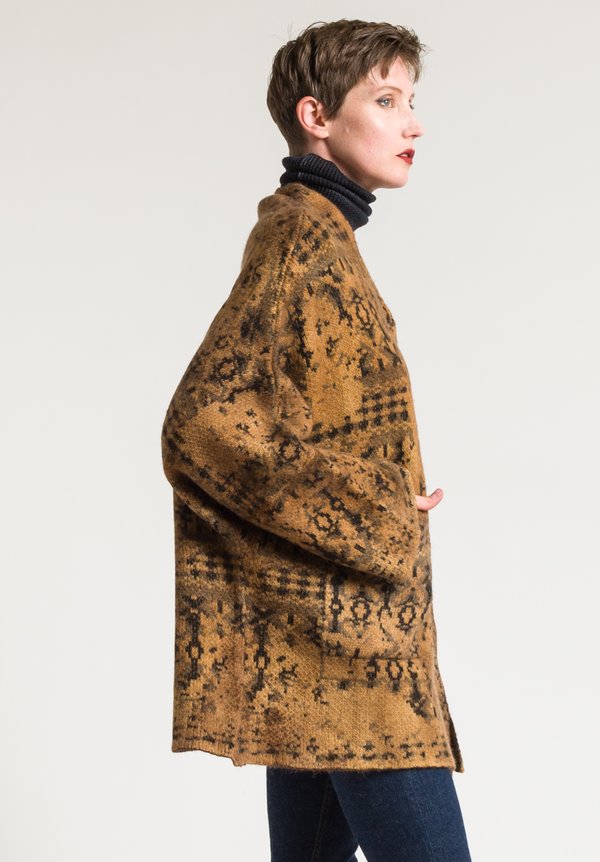 Avant Toi Square Jacquard Duster in Suede	