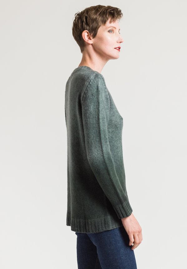Avant Toi Ombre Dyed Sweater in Grey/ Black	