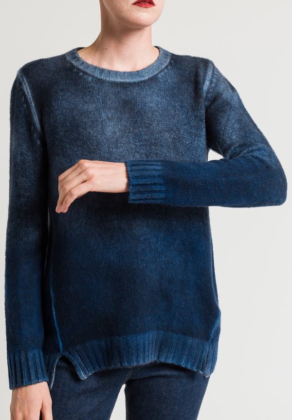 Avant Toi Ombre Dyed Sweater in Blue/ Navy	