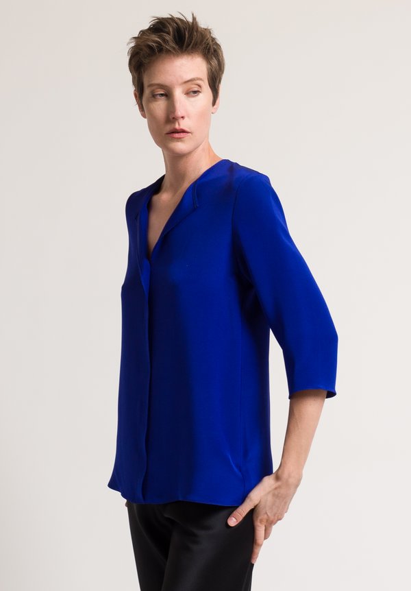 Peter Cohen 3/4 Sleeve Blouse in Sapphire	