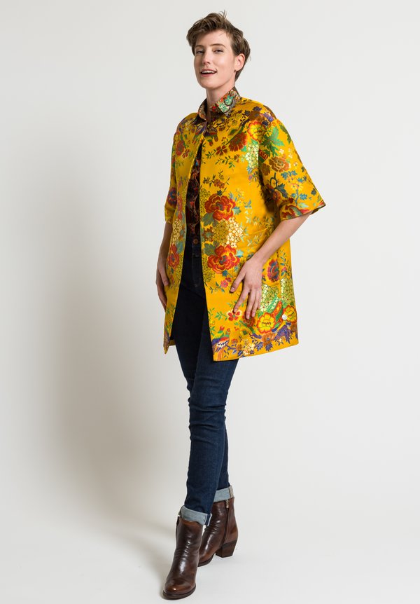 Etro Chinoiserie Flowers & Birds Jacket in Marigold	