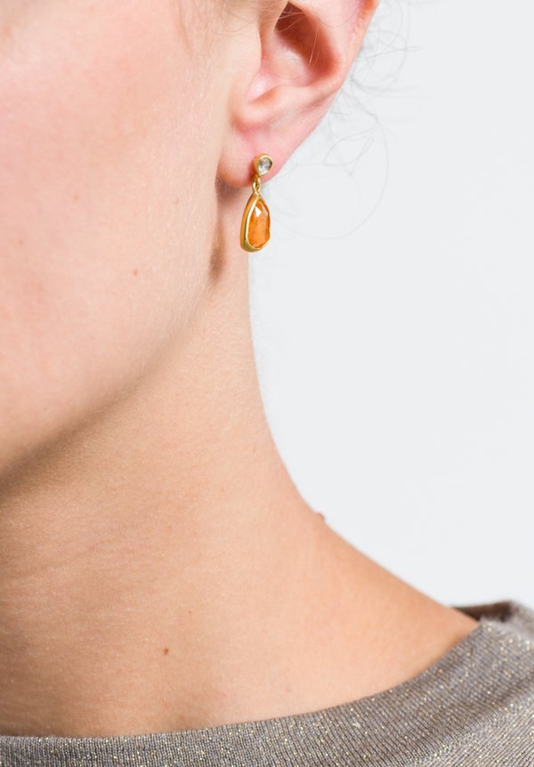 Margoni Diamond Mandarin Garnet Earrings	