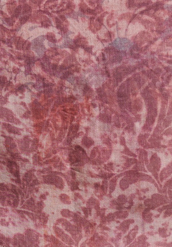 Alonpi Cashmere Printed Scarf in Hanes Pink	