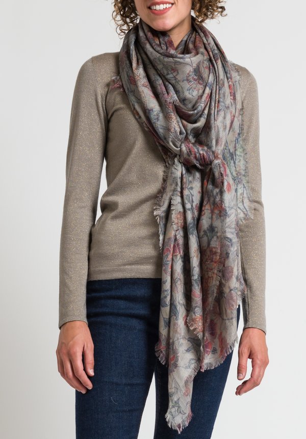 Alonpi Printed Scarf in Guip Grey	