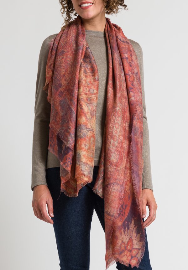 Alonpi Printed Scarf in Farrah Red	