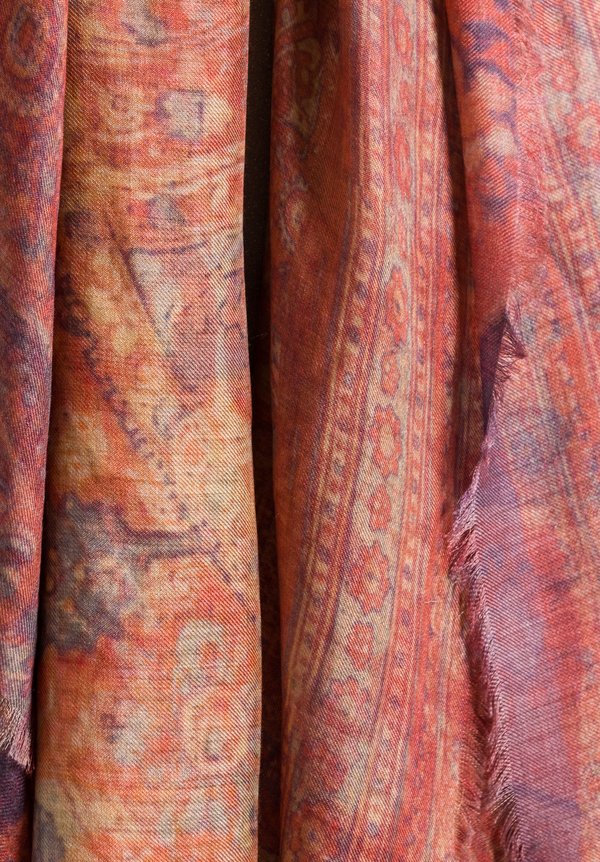 Alonpi Cashmere Printed Scarf in Farrah Red | Santa Fe Dry Goods ...