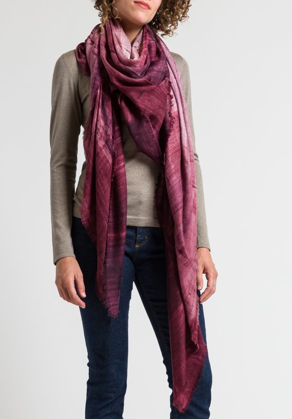 Alonpi Lotus Printed Scarf in Pink	