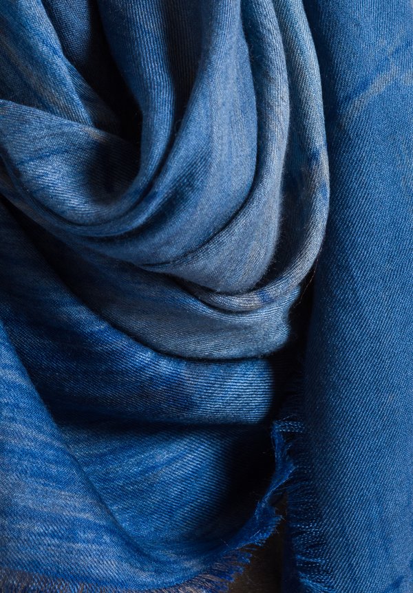 Alonpi Lotus Printed Scarf in Blue	